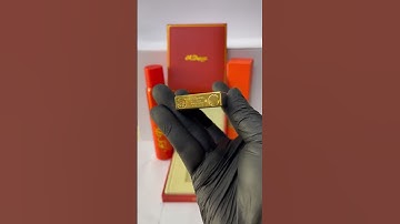 D132  Bật lửa Dupont Ga trắng xước viền vàng