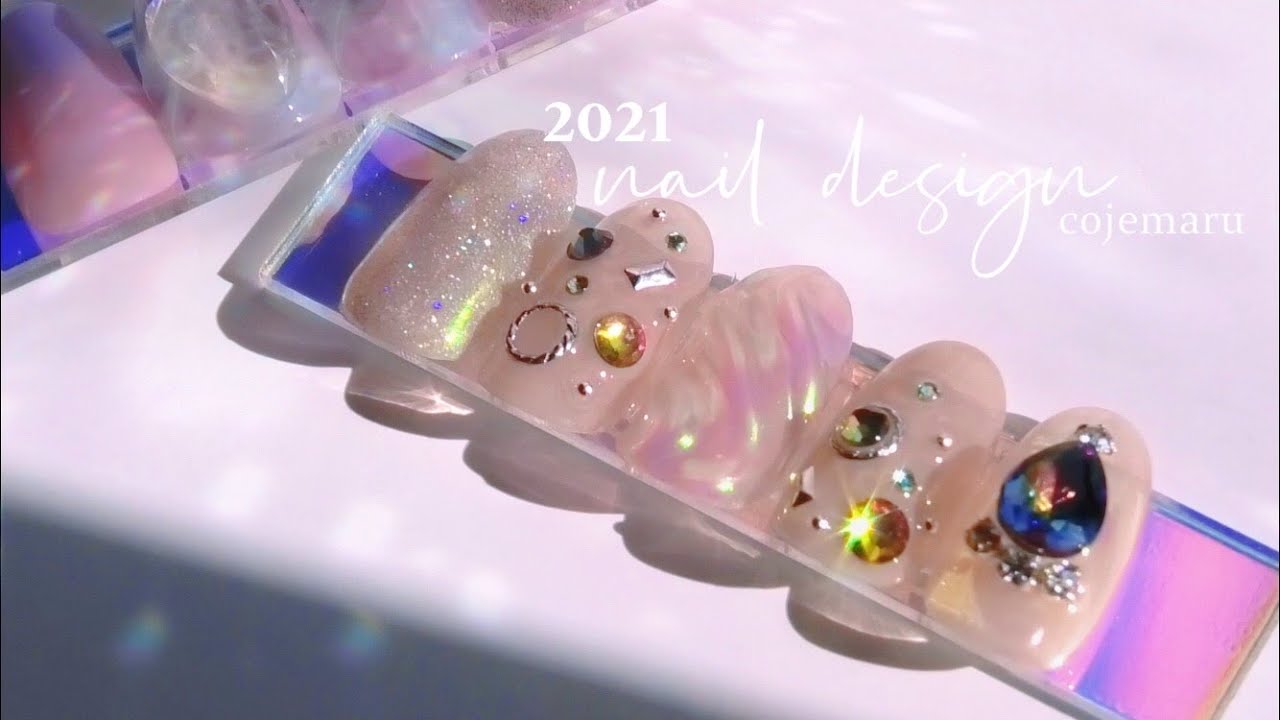 21ネイルデザイン 5 韓国ネイル 네일 디자인セルフジェルネイル チップ製作 Nail Design Youtube