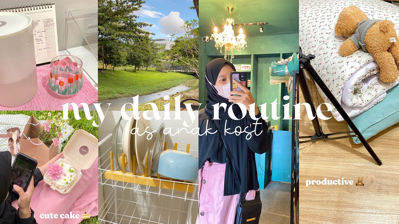 A DAY IN MY LIFE AS ANAK KOST : mini makeover kamar kost 🧸 masak di kamar, celebrating 10k subs 🍰🎀