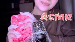 картинка: АСМР| пена с губкой, губка с иголочкой, звуки рук🫧🤍 ASMR RELAX ☺️
