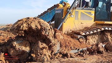 Power Big Dozer Machine Push Moving Soils Dump Truck Extreme Unloading