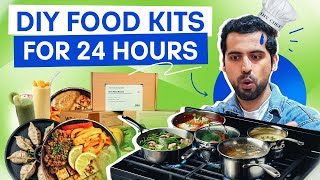 Eating only DIY Food Kits for 24 Hours || Cooking for 24 Hours 😍