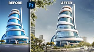 Using photoshop to improve ARCHITECTURAL renders! #postproduction #architecturevisualization