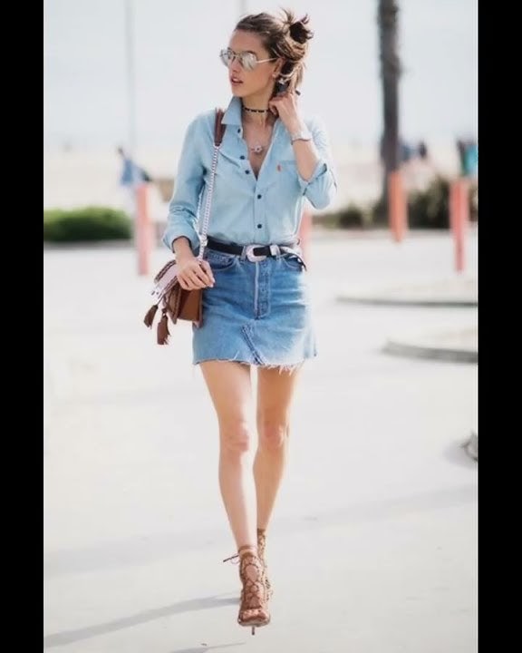 Denim Skirt Outfits For Womens and Teens #denim #denimskirt #skin