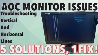 Fix AOC Monitor Vertical or Horizontal Line | AOC Green/Yellow/White/Red/Blue/Black Lines on Screen