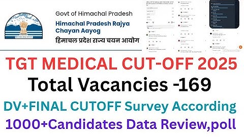HPRCA CBT TGT MEDICAL DV+ FINAL CUT-OFF 2025 1000+Candidates Data complete Analysis, Result Update 