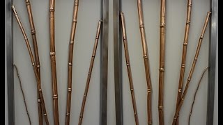 Copper and Brass Bamboo in Steel Frame Wall Hanging Sculpture : 11