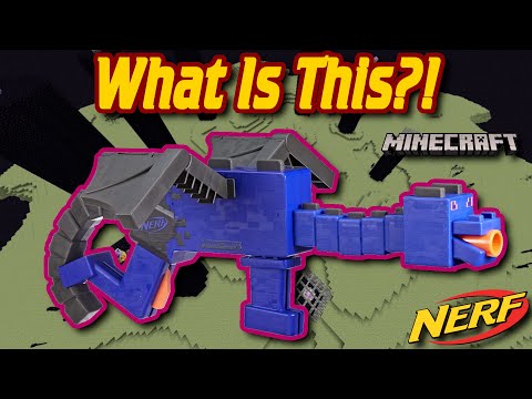 Nerf Minecraft Ender Dragon Blaster and 12 Nerf Elite Foam Darts - Nerf