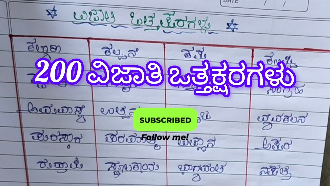 200+ ಕನ್ನಡ ವಿಜಾತಿ ಒತ್ತಕ್ಷರಗಳು ✨✨@Ammush22 