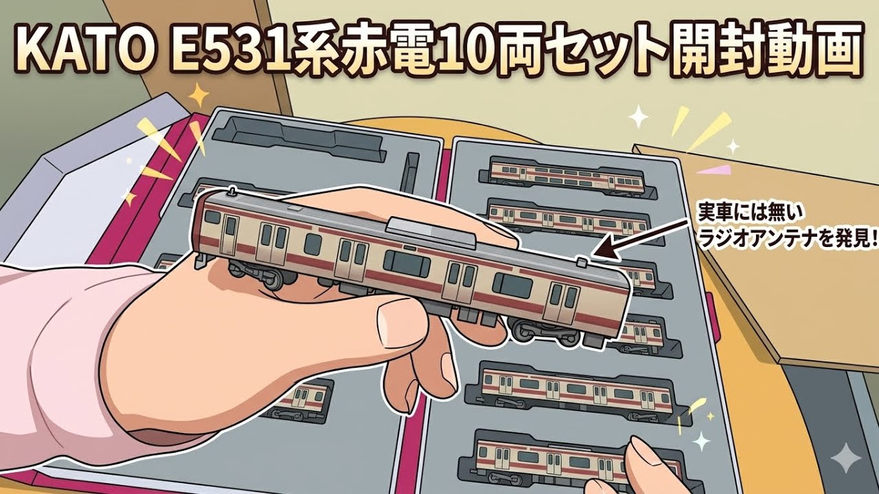 E531系赤電10両セット開封動画 - YouTube