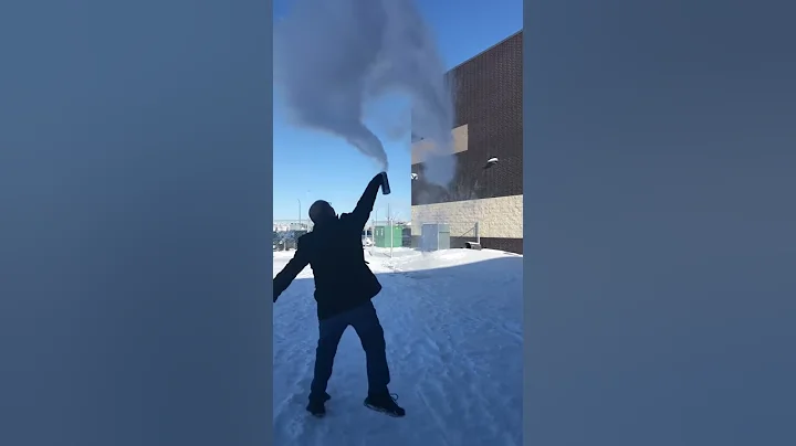 #sp7learns SCIENCE! Throwing boiling water in the air on a crazy cold day 1 of 2