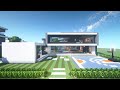 マイクラ建築 バスケットコートあり 豪邸モダンハウスの作り方 マイクラ建築 バスケットコートあり 豪邸モダンハウスの作り方