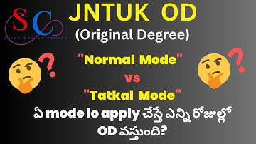 Jntuk OD/ Time taken for Normal OD and Tatkal OD/ Normal vs Tatkal Apply/Jntuk Original Degree