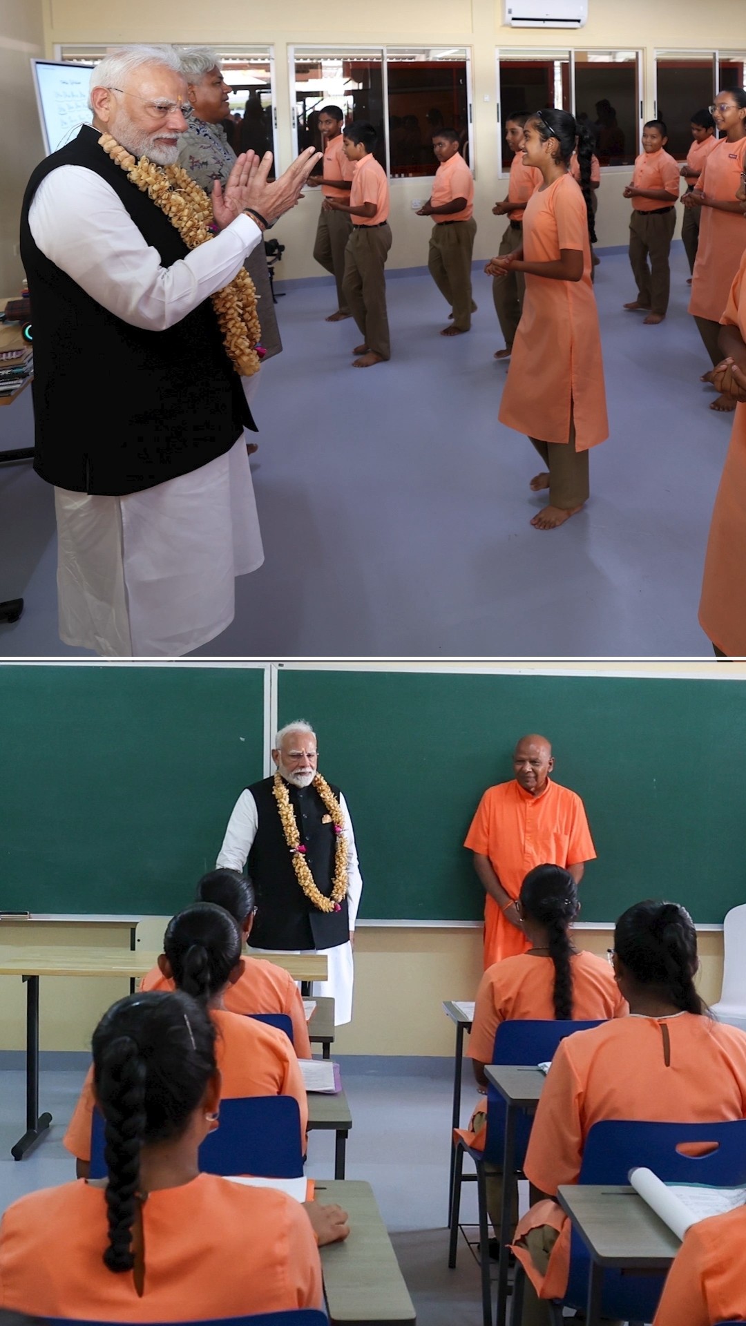 PM Modi visits Saraswati Vidya Niketan School in Guyana | #shorts