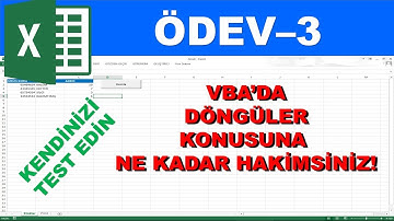 Excel VBA Ödev-3 Döngüler