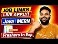 100+ Jobs Live Apply 🔥 | MERN | Java | Software Engineer | Fresher &amp; Experienced