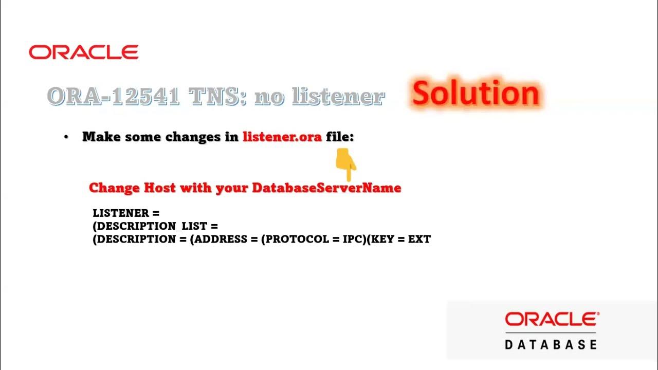 Error Ora 12541 Tns No Listener