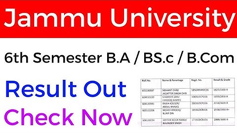 Jammu University B.A / B.S.c / B.Com 6th semester result out check now