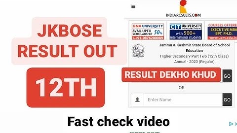 jkbose 12th class full result out
