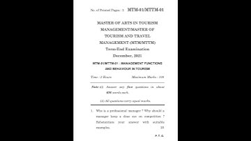 MTM-01/MTTM-01 DECEMBER-2021 QUESTION PAPER IGNOU