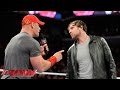 Dean ambrose and john cena have a heated war of words raw oct 6 2014