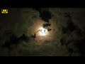 Луна в облаках. Ночное небо. Летят облака на фоне Луны UHD 4K