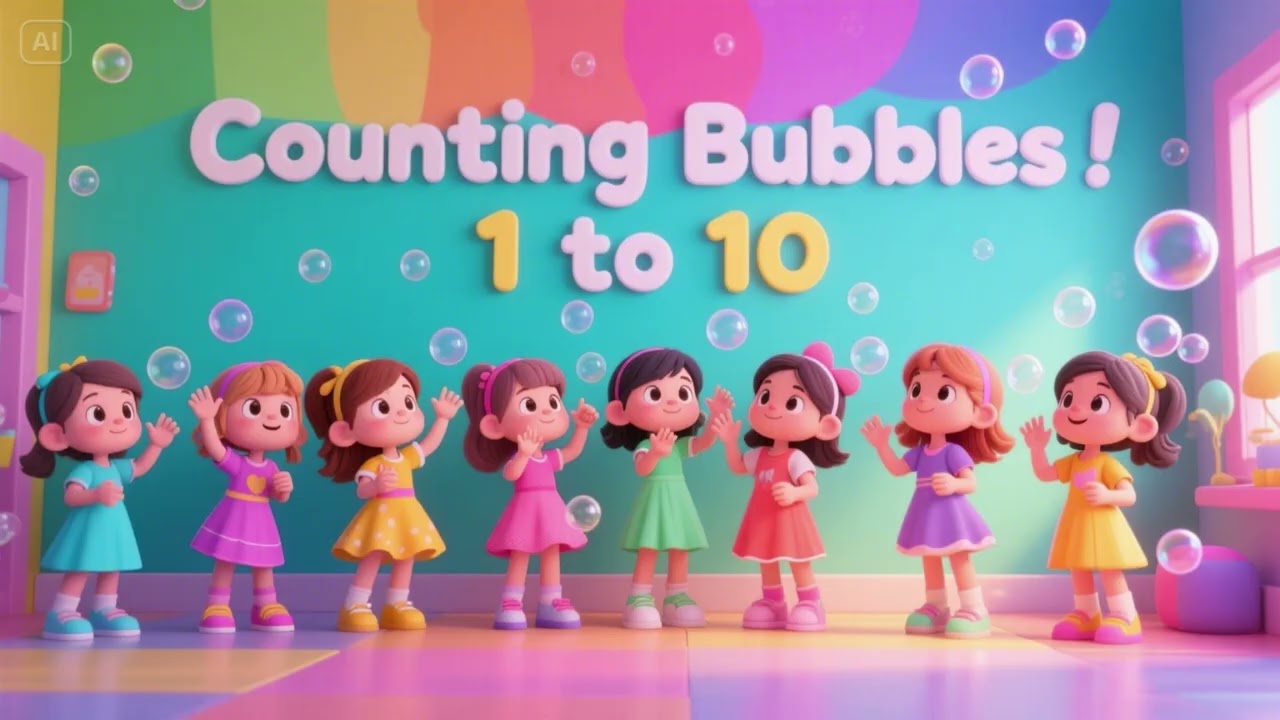 Counting Bubbles 1 to 10 | Nursery Rhymes & Kids Songs