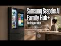 Samsung - 36 in. Wide Bespoke 29 Cu. Ft. 4-Door Flex French Door Smart Refrigerator AI Family Hub+