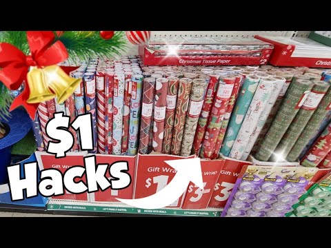 NEW DOLLAR STORE Wrapping Paper HACKS + Christmas DIY Crafts