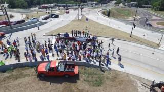Drone view of 95th Street/I-35 Interchange ribbon cutting