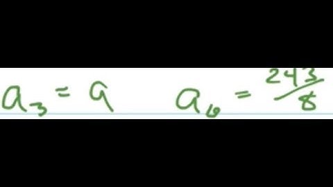 Find the first 5 terms and the formula for the geometric sequence with a3=9 and a6=243/8