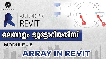 26.  Array in Revit | Revit Architecture Malayalam Tutorials | Radial and Liner Array