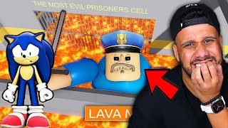 ATUALIZOU! SONIC E POLICIAL PEIDÃO O CHÃO É LAVA MODO HARD! (BARRY'S PRISON RUN!) Roblox