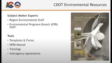 CDOT TETP Insights: CDOT Environmental Resources
