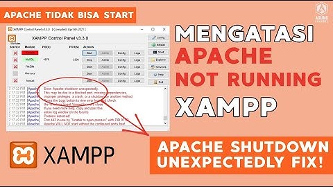CARA MENGATASI XAMPP APACHE NOT RUNNING | ERROR APACHE SHUTDOWN UNEXPECTEDLY FIX