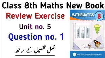 Review Exercise 5 Class 8th Math New Book PTB | Unit 5 Review Ex 5 Question no. 1 | Learning Zone