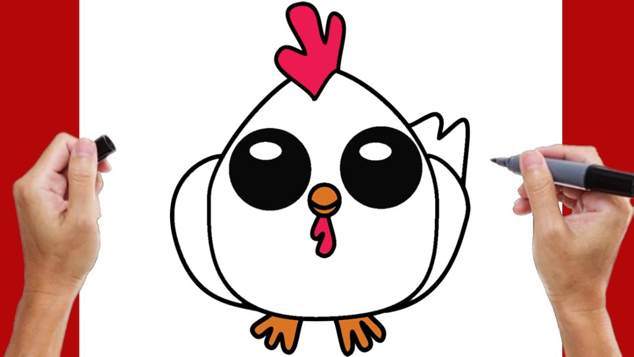 COMO DESENHAR UMA GALINHA FÁCIL - HOW TO DRAW A CHICKEN EASY 