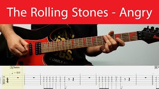 The Rolling Stones - Angry Main Guitar Riffs With Tabs(Standard)