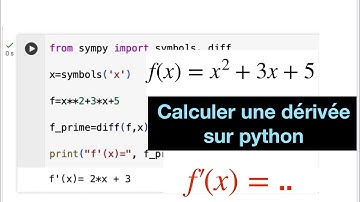 Calculer facilement une dérivée sur python