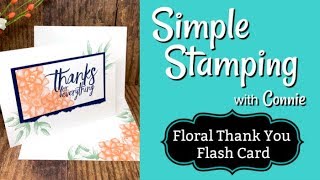 Floral Thank You Flash Card | Simple Stamping