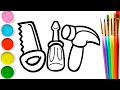 Bolalar Uchun Arra rasmini chizish / Drawing saw for children / Рисование пила для детей