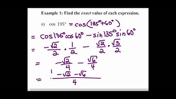 MATH 1316 Section 5.3: Finding Exact Cosine Function Values