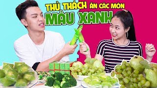 Thực Hiện Thử Thách Ăn Toàn Đồ Màu Xanh Lá Với Hoàng HiVo | HIME Channel