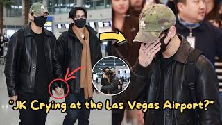 JUNGKOOK Looked Emotional at Las Vegas Airport… TAEHYUNG Reaction Made ARMY Cry! What Happened?