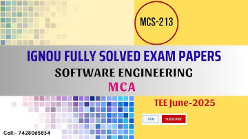 IGNOU MCS 213 solved question paper | Software Engineering | TEE June -25