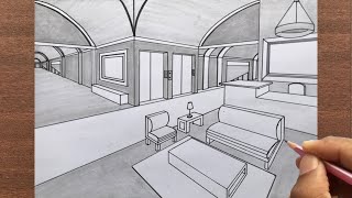 How to Draw a Cinema Ticket Counter in 2 Point Perspective @TheArtAcademy1