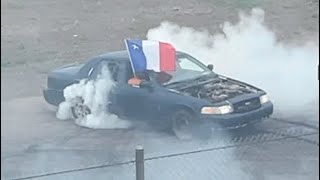 Burnout Competition: Chevy catches fire, tires blown and race of the shitboxes