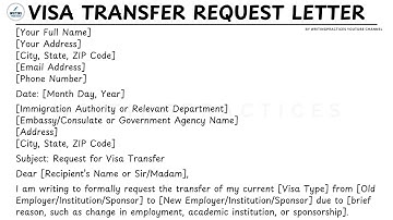 How To Write A Visa Transfer Request Letter with Sample Steps Guide | Writing Practices