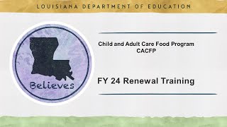 CACFP Application Training 2024 - September 11, 2023