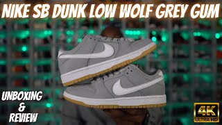 NIKE SB DUNK LOW WOLF GREY GUM UNBOXING AND REVIEW | ORANGE LABEL